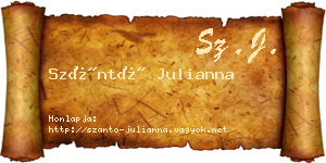Szántó Julianna névjegykártya
